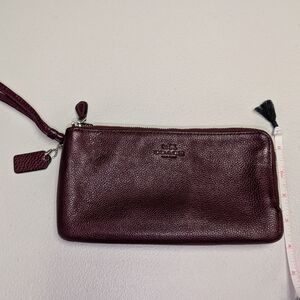 Coach Burgundy Leather Wristlet
